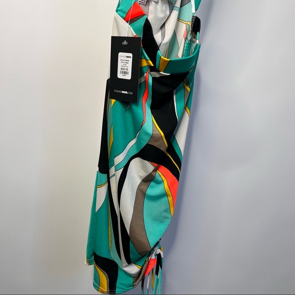 SOLD!Fashion Nova X Wrap Sexy Halter Dress - Picture 7 of 10